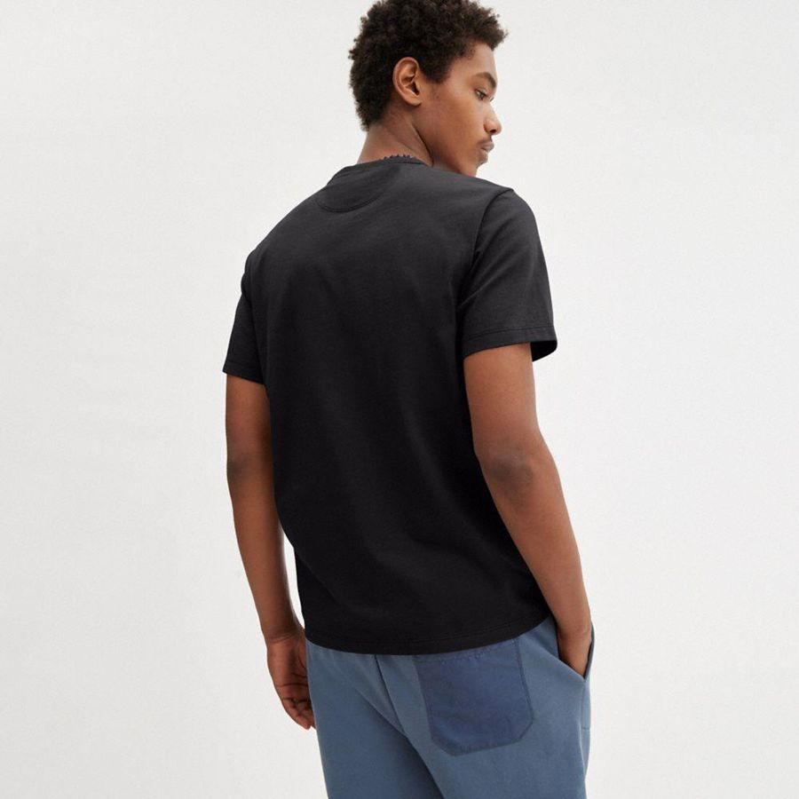 Camiseta COACH Essential Masculino Pretas | 74318ZFYP