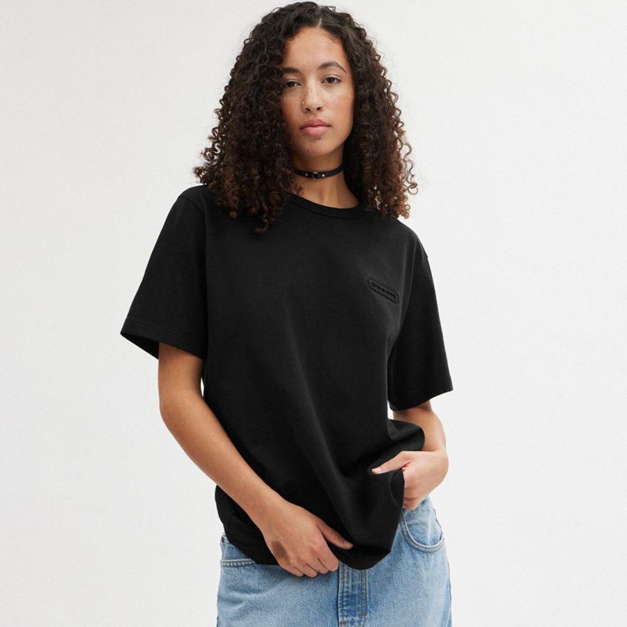Camiseta COACH Essential Masculino Pretas | 74318ZFYP