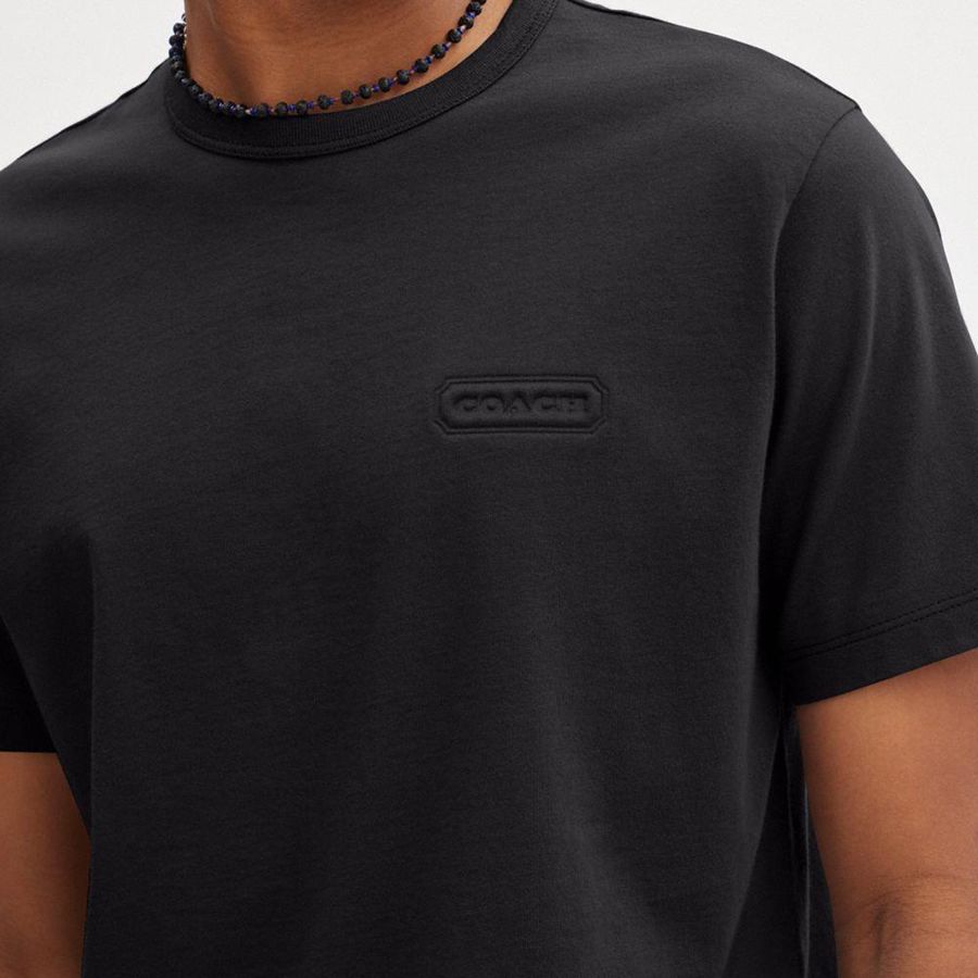 Camiseta COACH Essential Masculino Pretas | 74318ZFYP