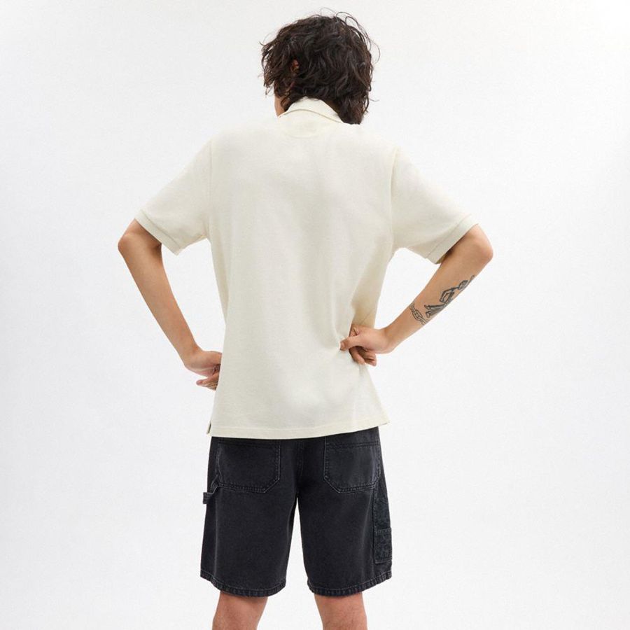 Camiseta COACH Horse And Carriage Classic Polo In Organic Cotton Masculino Branco | 41230XYUH