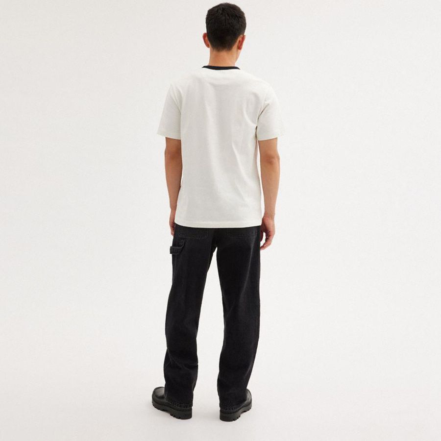 Camiseta COACH New York Masculino Branco | 61354KNDL