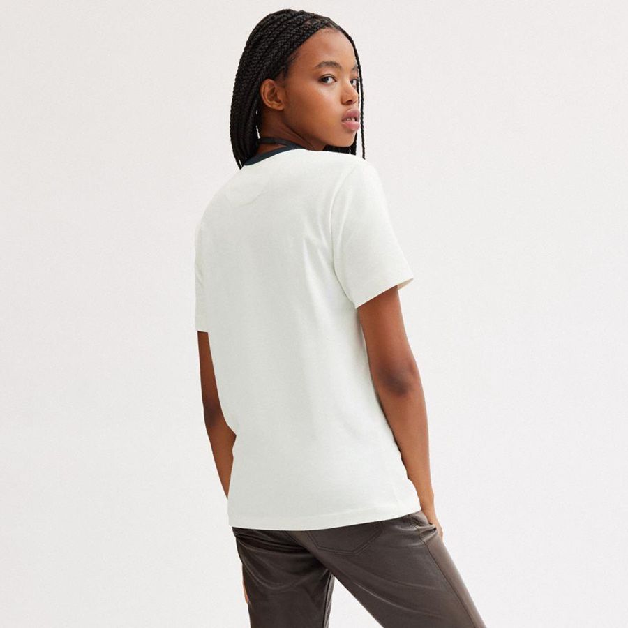 Camiseta COACH New York Masculino Branco | 61354KNDL