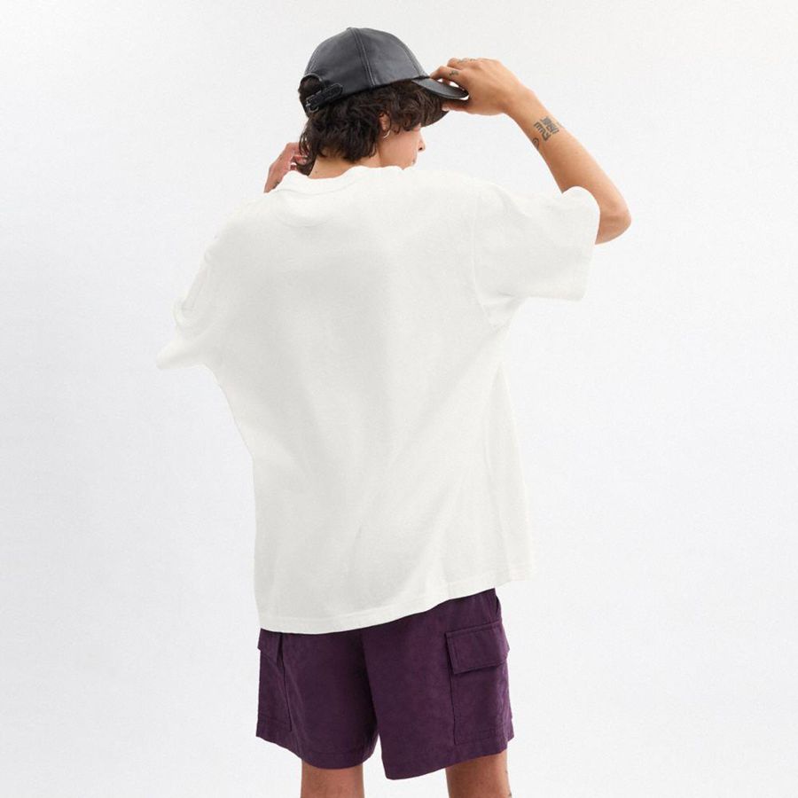 Camiseta COACH Relaxed Graphic In Organic Cotton Masculino Branco | 06719KVMR