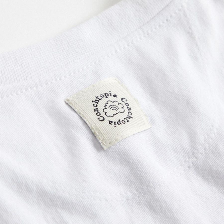 Camiseta COACH Relaxed With This Is Coachtopia Print Masculino Branco | 71240PXLS