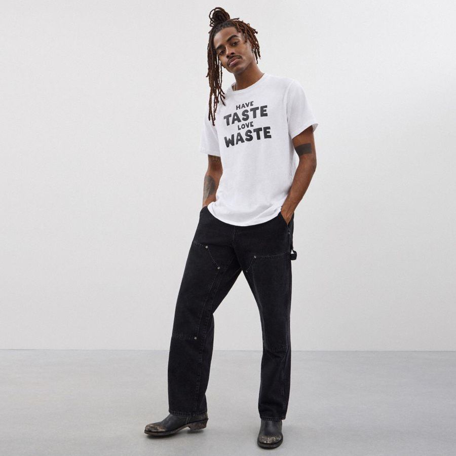 Camiseta COACH Relaxed With Wasty Print Masculino Branco | 43962VACS
