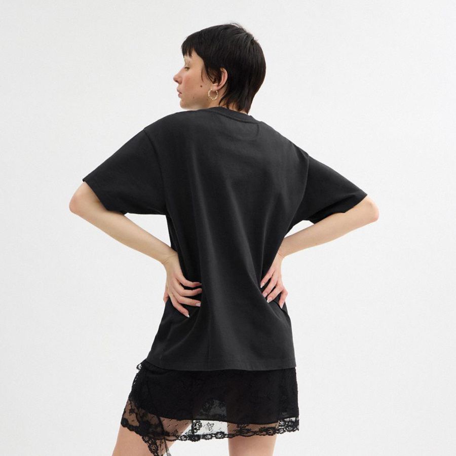 Camiseta COACH X Popeye Relaxed Feminino Pretas | 15894EPTH