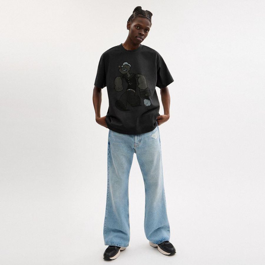 Camiseta COACH X Popeye Relaxed Masculino Pretas | 09248XWUN