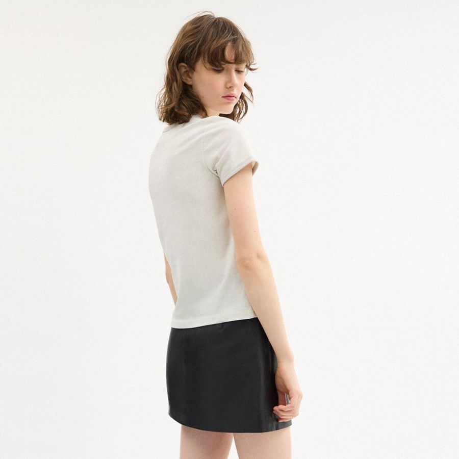 Camiseta COACH X Popeye Ringer Feminino Branco | 50926JQOT