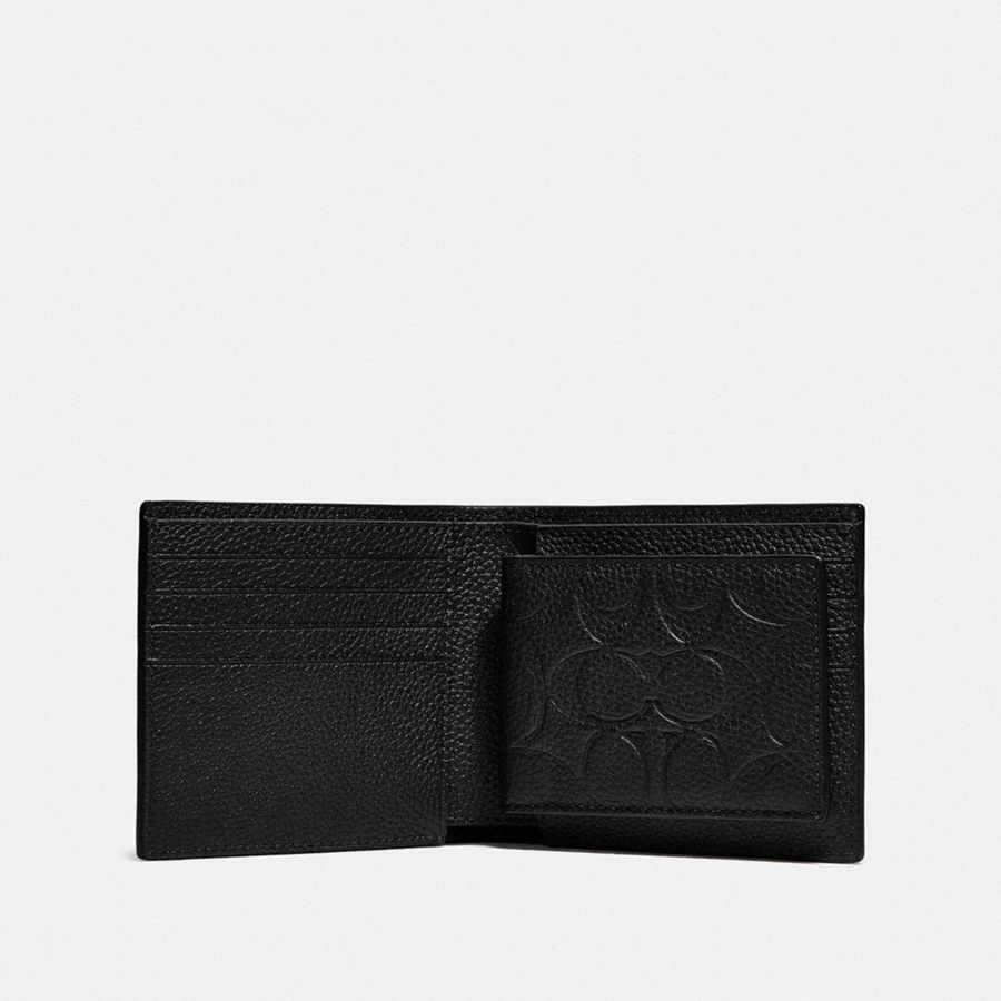 Carteira COACH 3 In 1 In Signature Leather Masculino Pretas | 48670DVOF