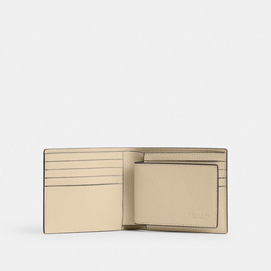 Carteira COACH 3 In 1 Masculino Branco | 52106PDVR