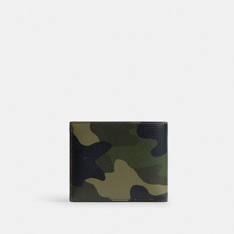 Carteira COACH 3 In 1 With Camo Print And Coach Graphic Masculino Verdes | 21086VNRF