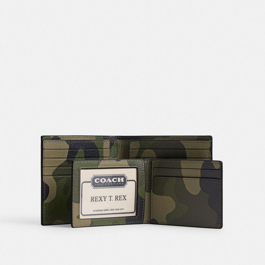 Carteira COACH 3 In 1 With Camo Print And Coach Graphic Masculino Verdes | 21086VNRF