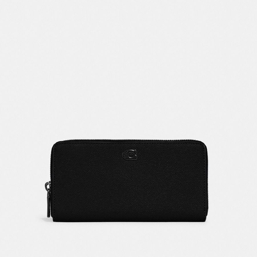 Carteira COACH Accordion With Signature Canvas Interior Masculino Pretas | 32674ELKJ