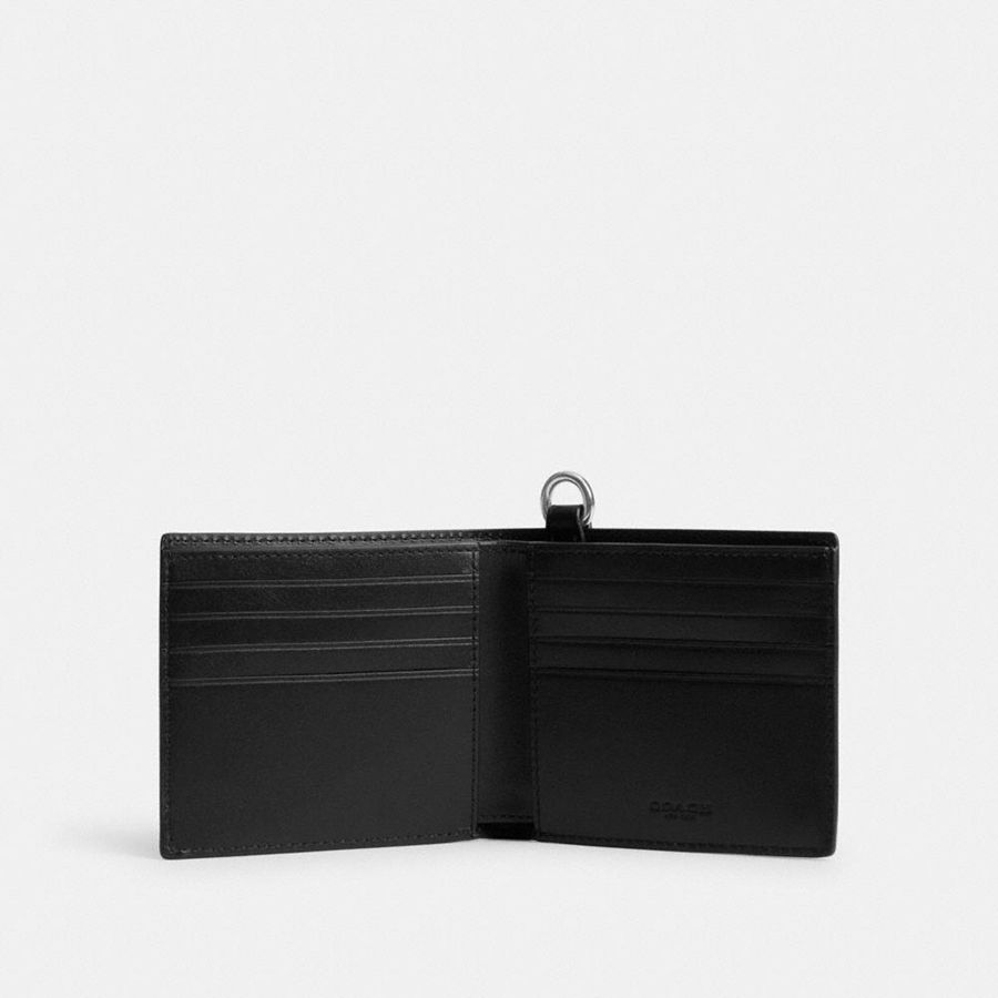 Carteira COACH Billfold With Chain In Signature Canvas Masculino Cinzentas | 62715TKYI