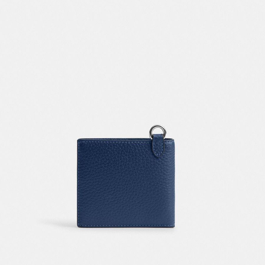 Carteira COACH Billfold With Chain Masculino Azuis | 65190TPRY