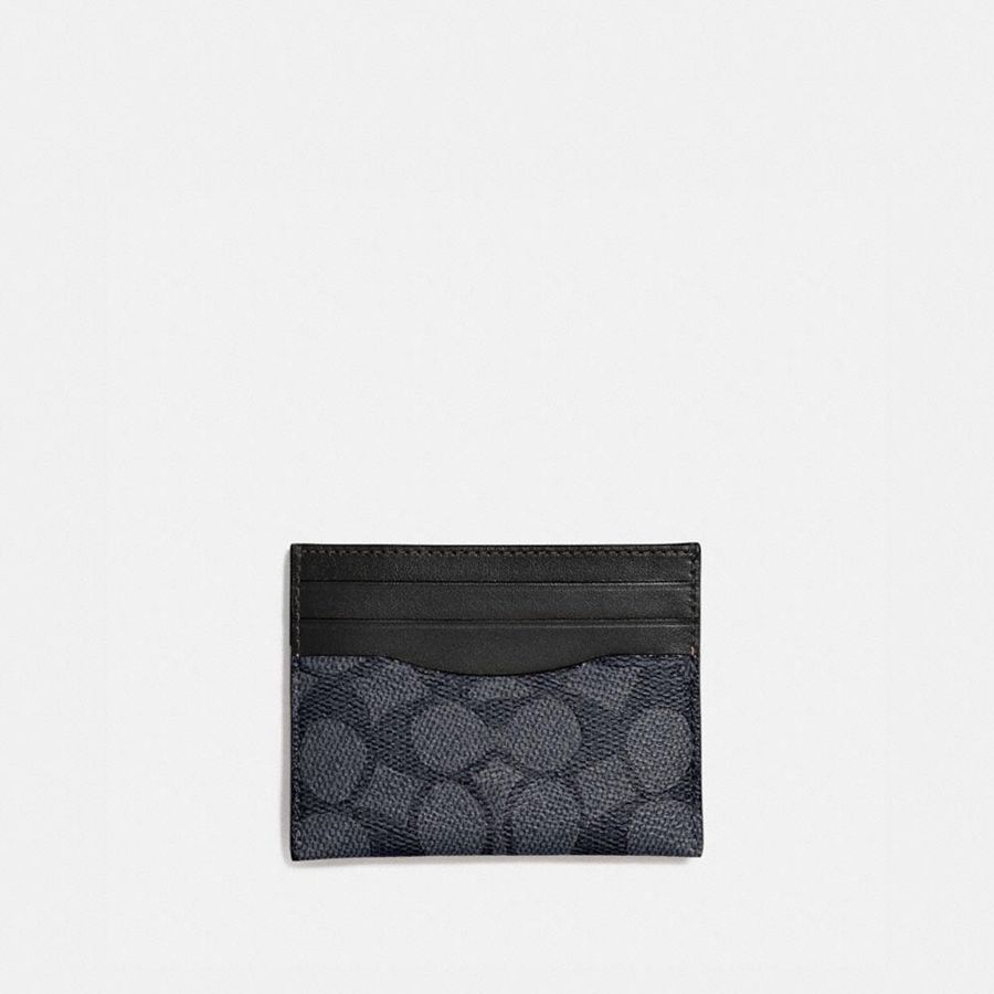 Carteira COACH Card Case In Signature Canvas Masculino Cinzentas | 90257BNYX