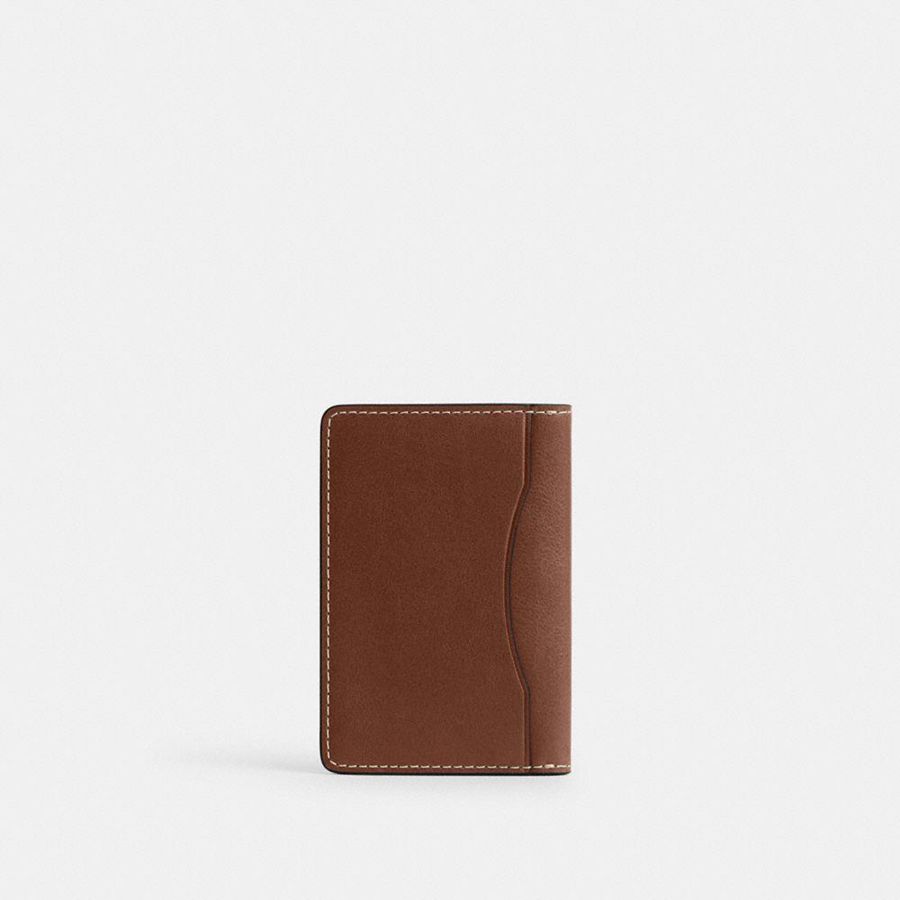 Carteira COACH Card Masculino Marrom | 07964HPUE