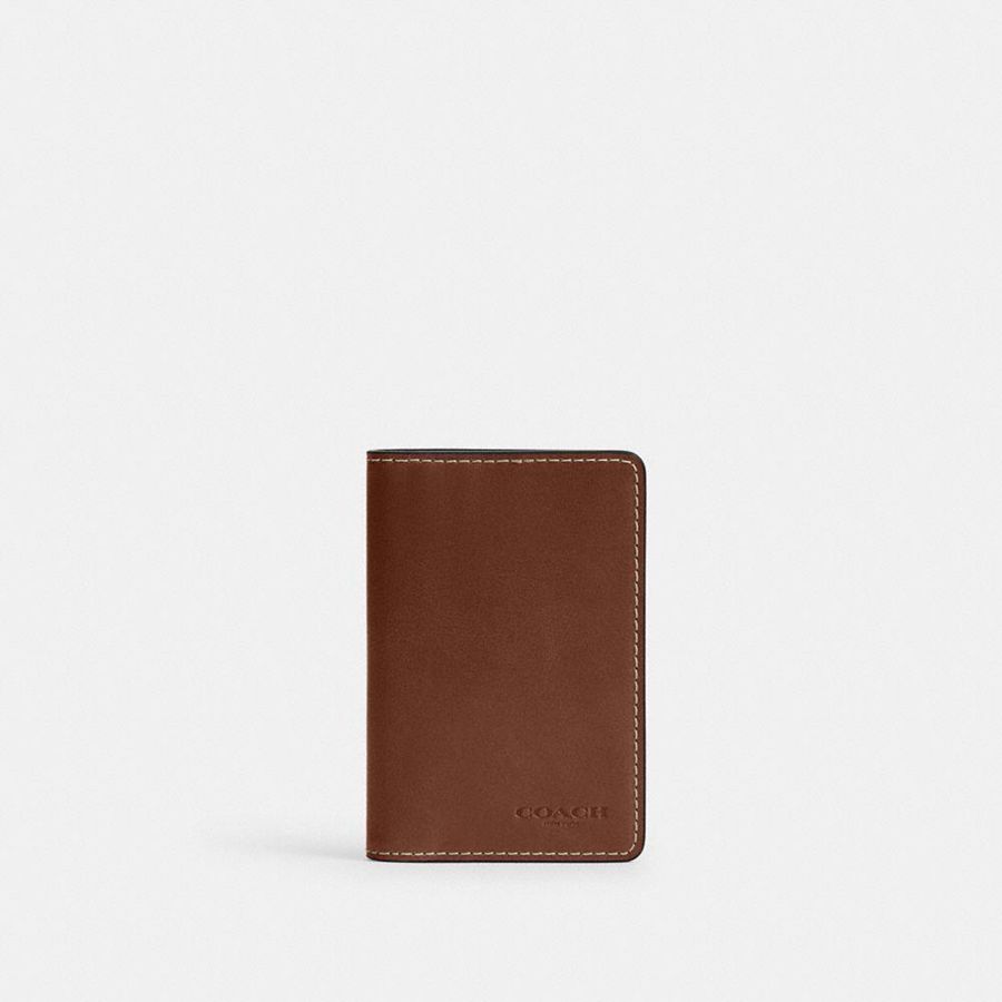 Carteira COACH Card Masculino Marrom | 07964HPUE