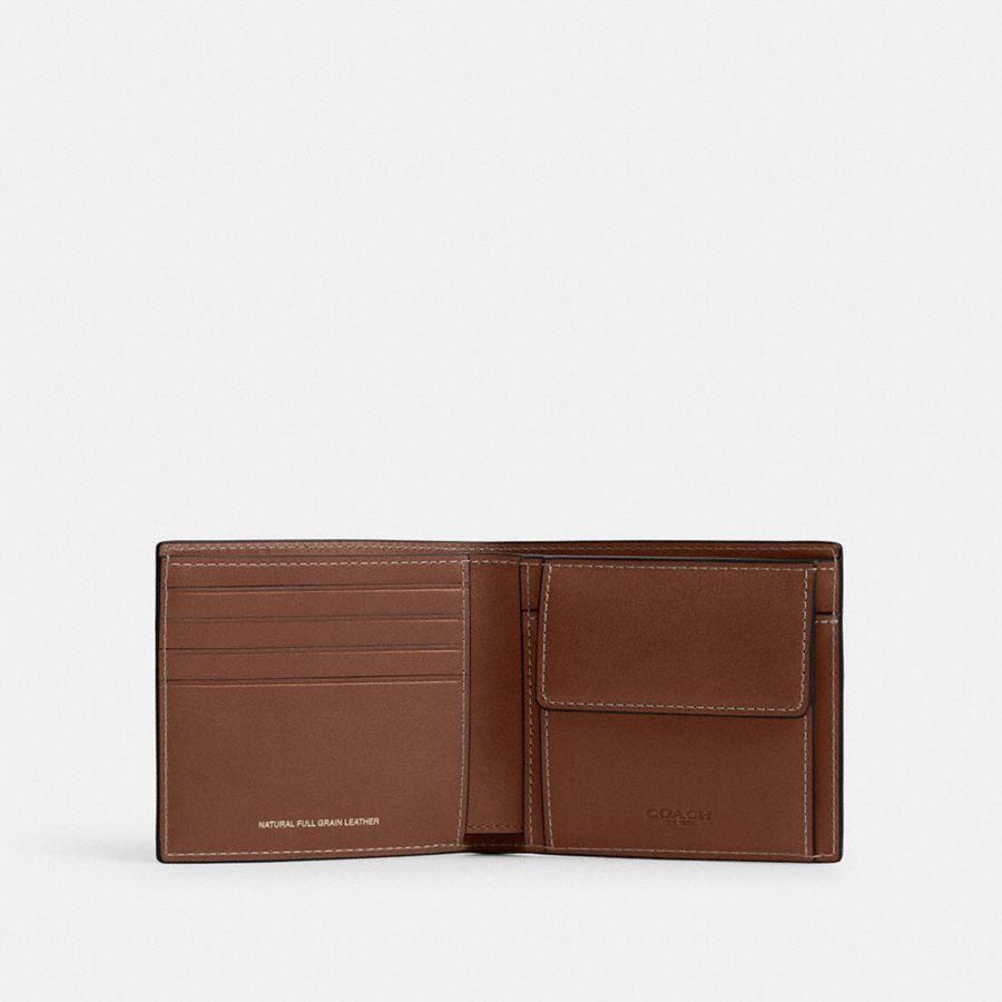 Carteira COACH Coin Masculino Marrom | 09241BUVT