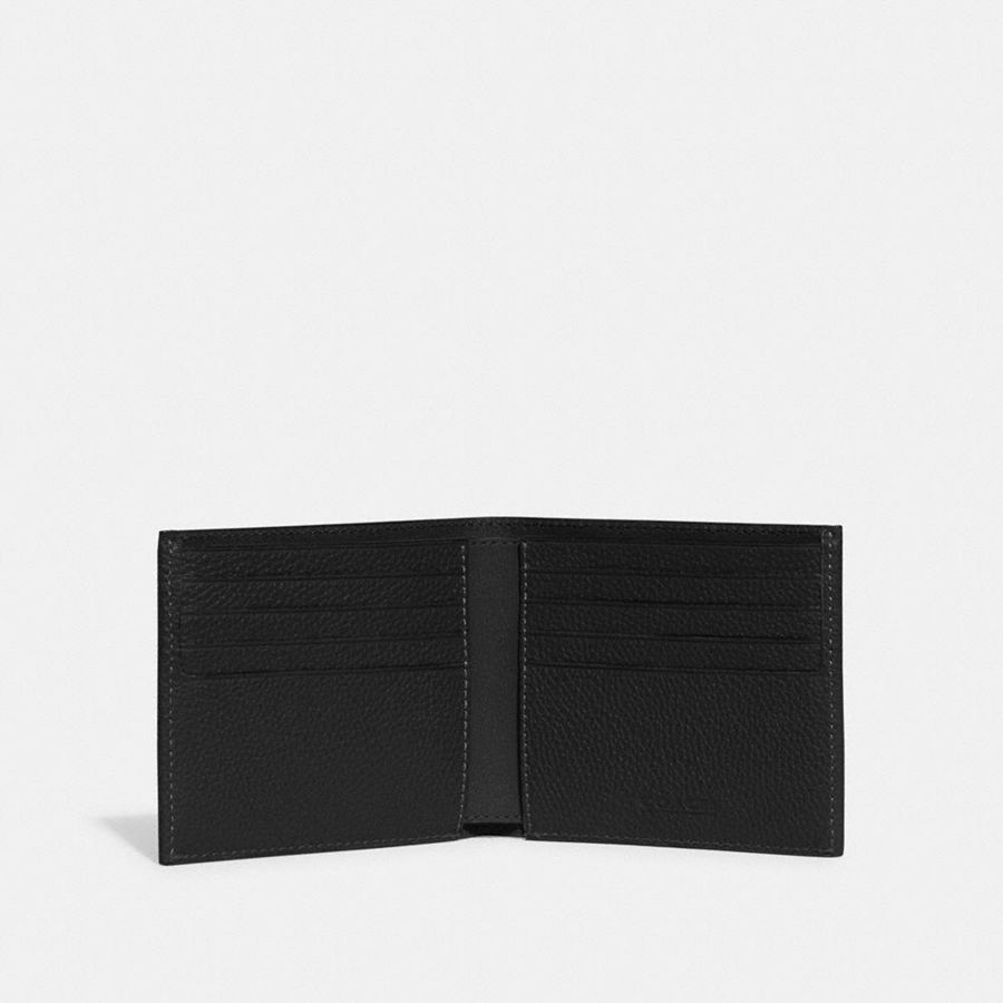Carteira COACH Double Billfold Masculino Pretas | 68941YZTG