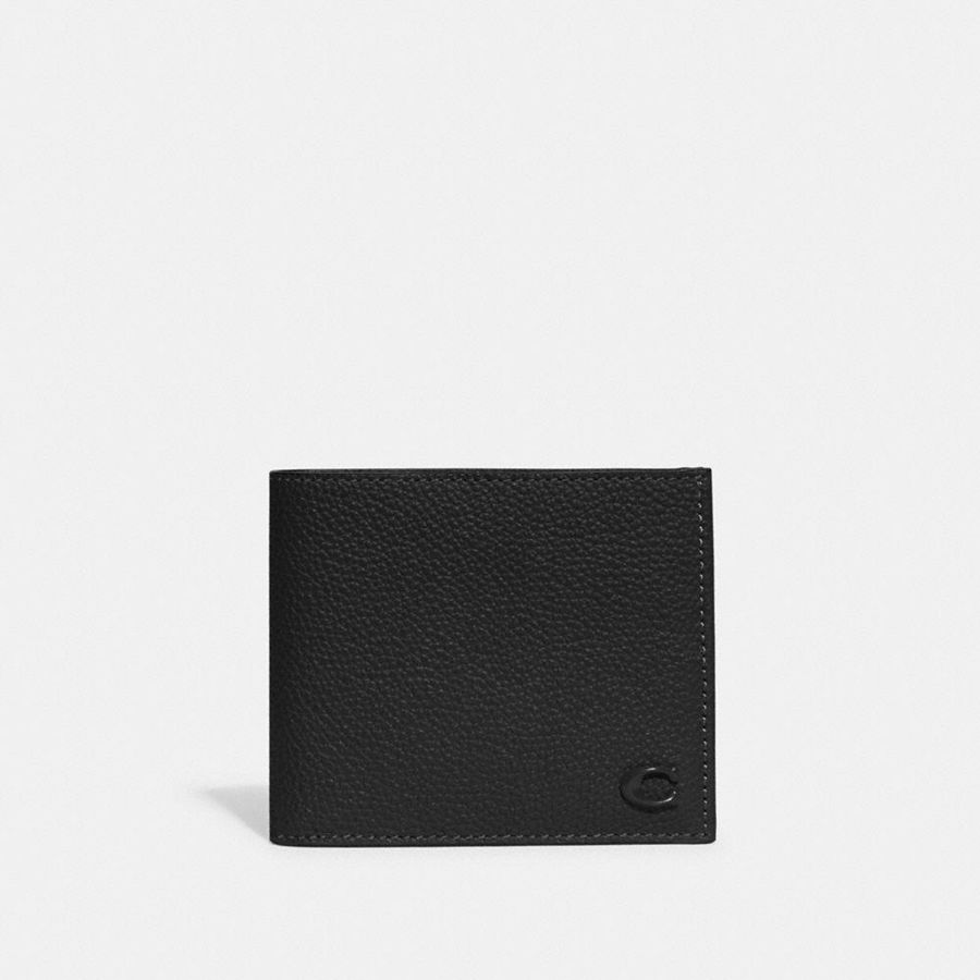 Carteira COACH Double Billfold Masculino Pretas | 68941YZTG