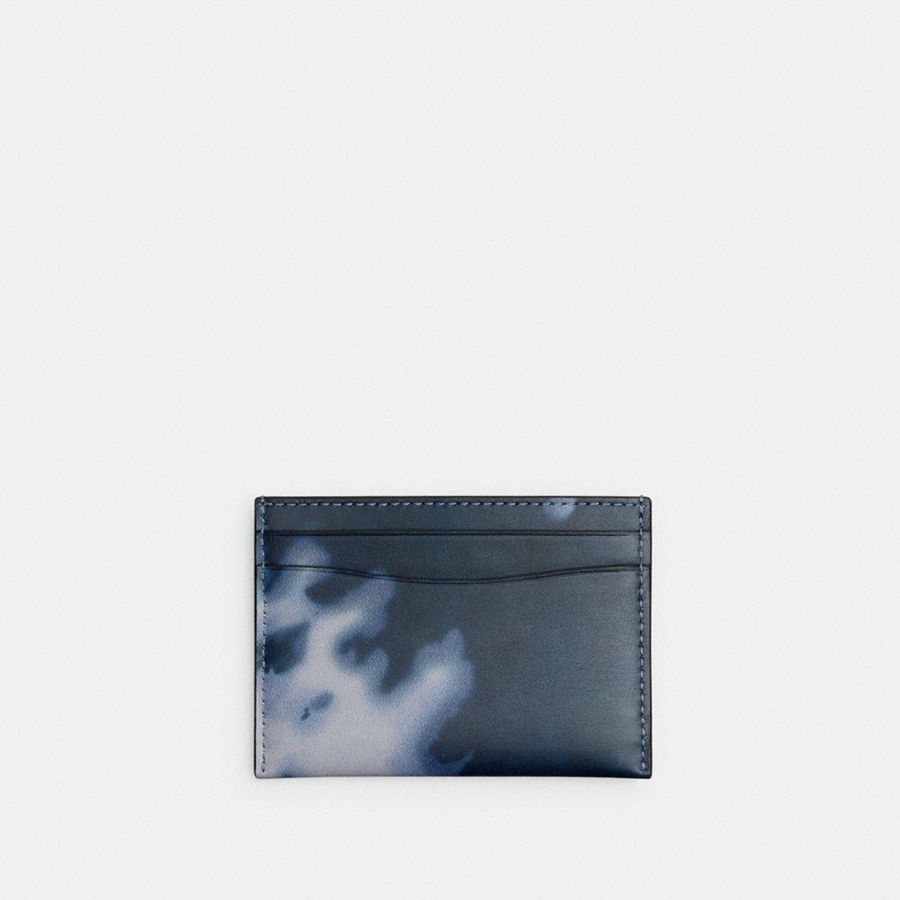 Carteira COACH Essential Card Case With Tie Dye Print Feminino Azul Marinho | 72361UVEI
