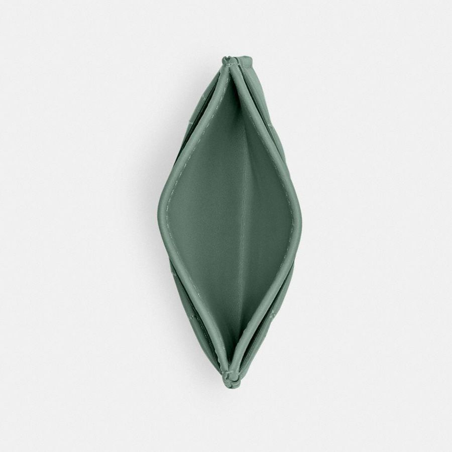Carteira COACH Essential Card Case With Pillow Quilting Feminino Verde Oliva | 86529BHOC