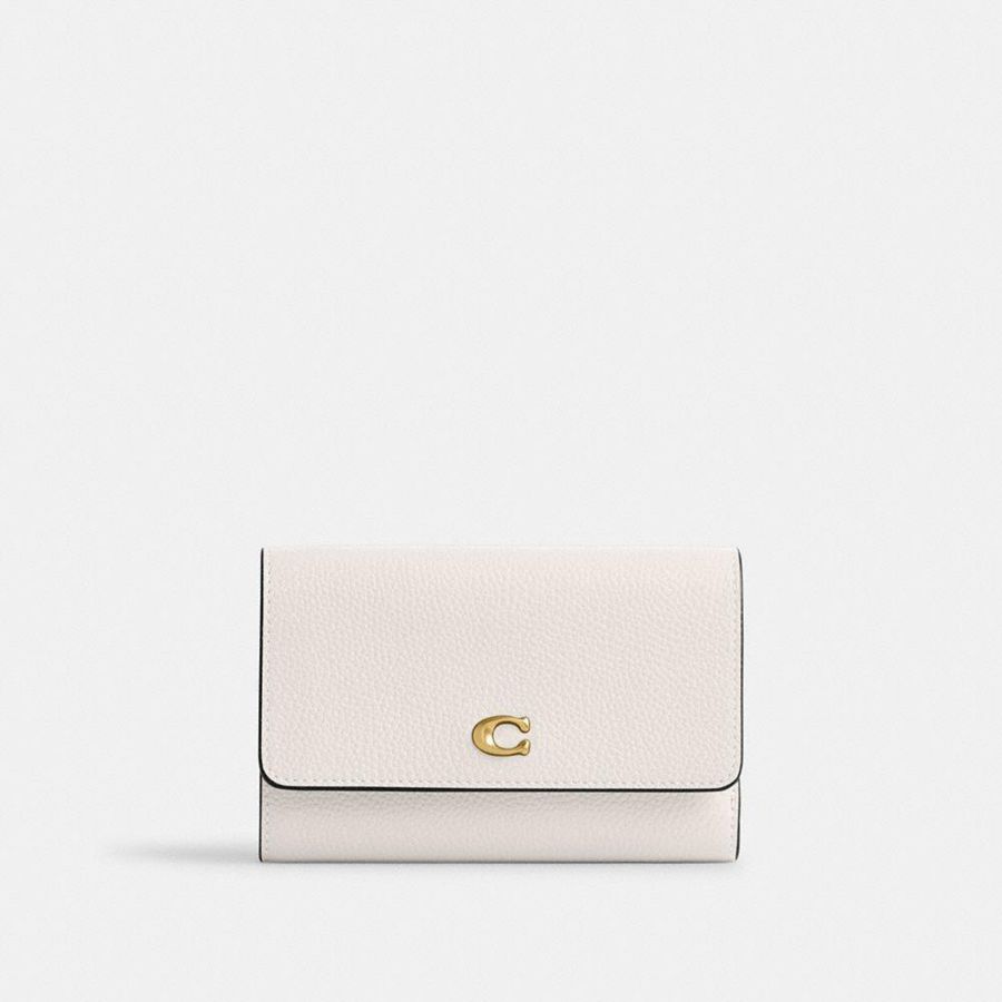 Carteira COACH Essential Medium Flap Feminino Branco | 29041YBDK
