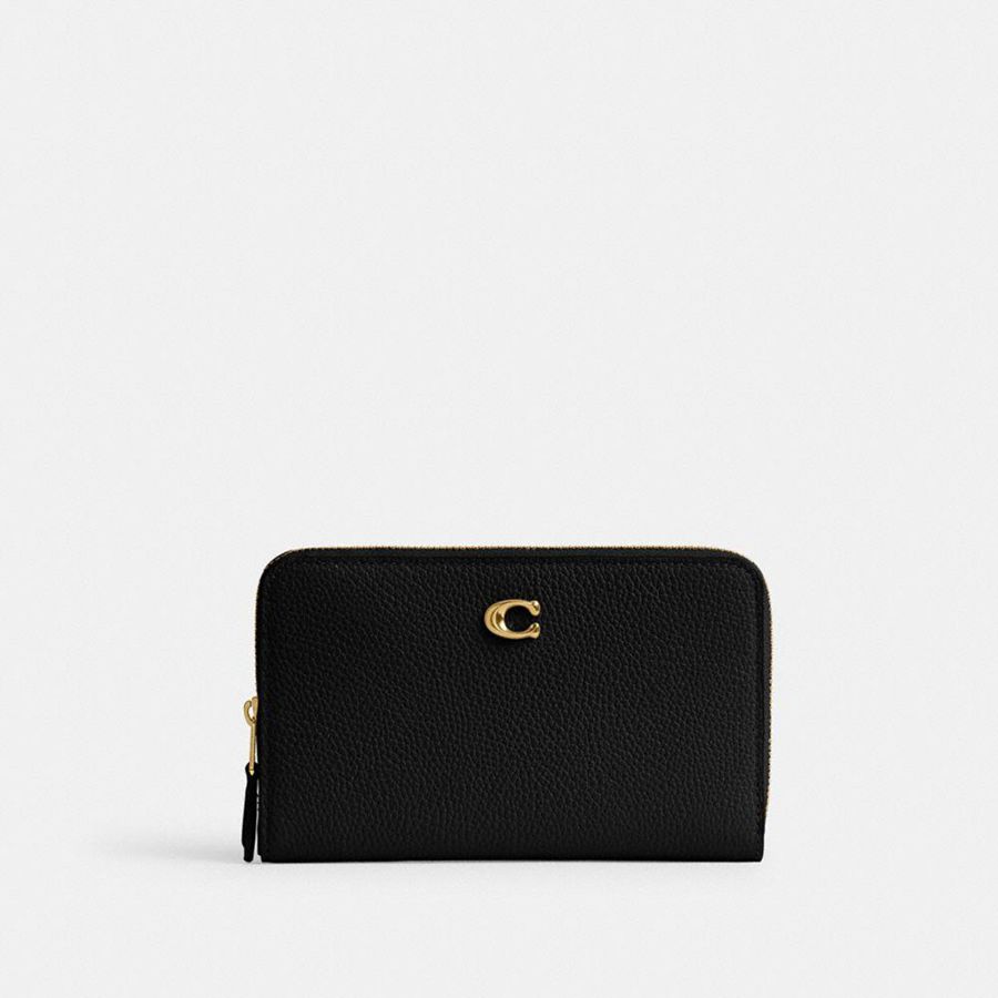 Carteira COACH Essential Medium Zip Around Feminino Pretas | 14520PMWV
