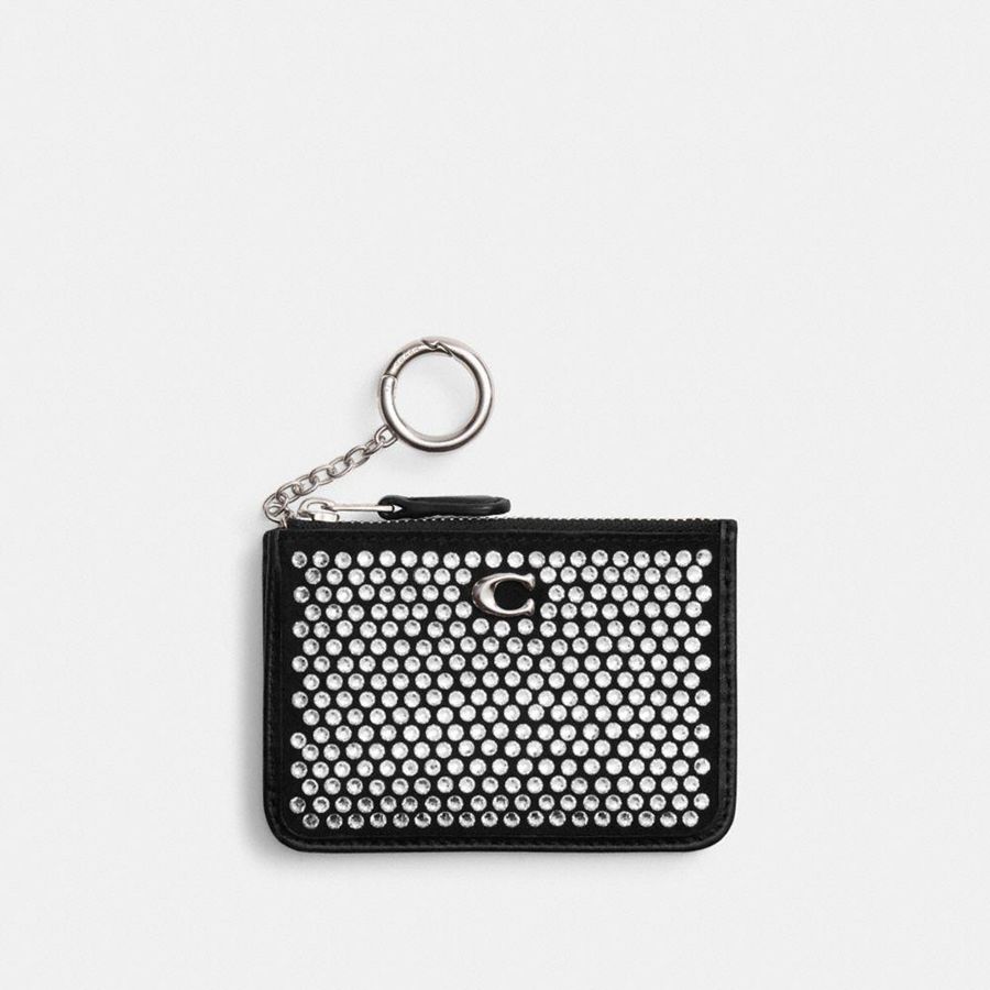 Carteira COACH Essential Mini Id Card Case With Crystal Feminino Pretas | 29756IUBG