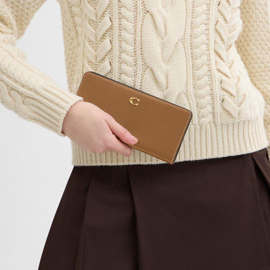 Carteira COACH Essential Slim Feminino Marrom | 70319XGKM