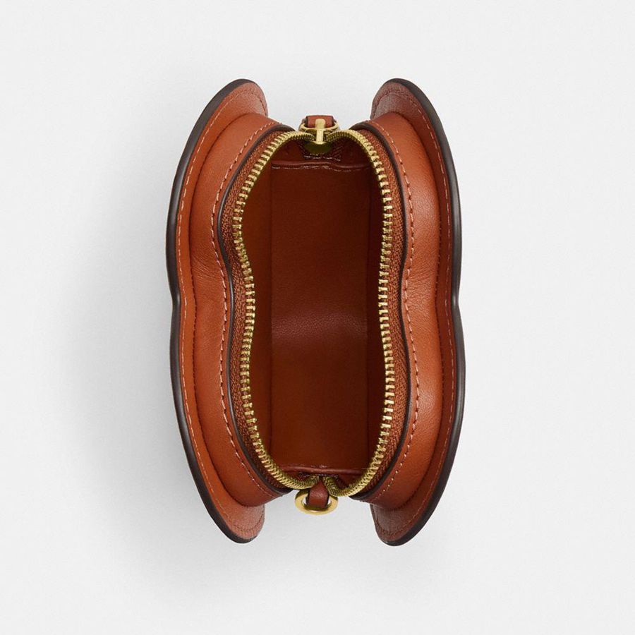 Carteira COACH Heart Coin Purse Feminino Marrom | 96845RWSF