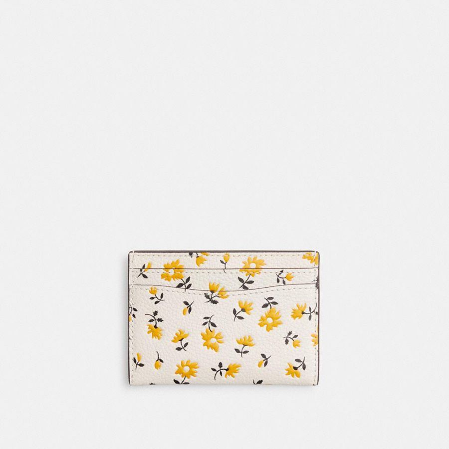 Carteira COACH Holiday Essential Card Case In Signature Canvas With Train Feminino Marrom | 29368PZUV