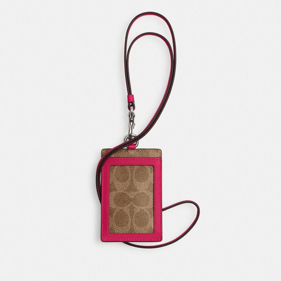 Carteira COACH Id Lanyard In Signature Canvas Masculino Cinzentas | 85692ZGCA