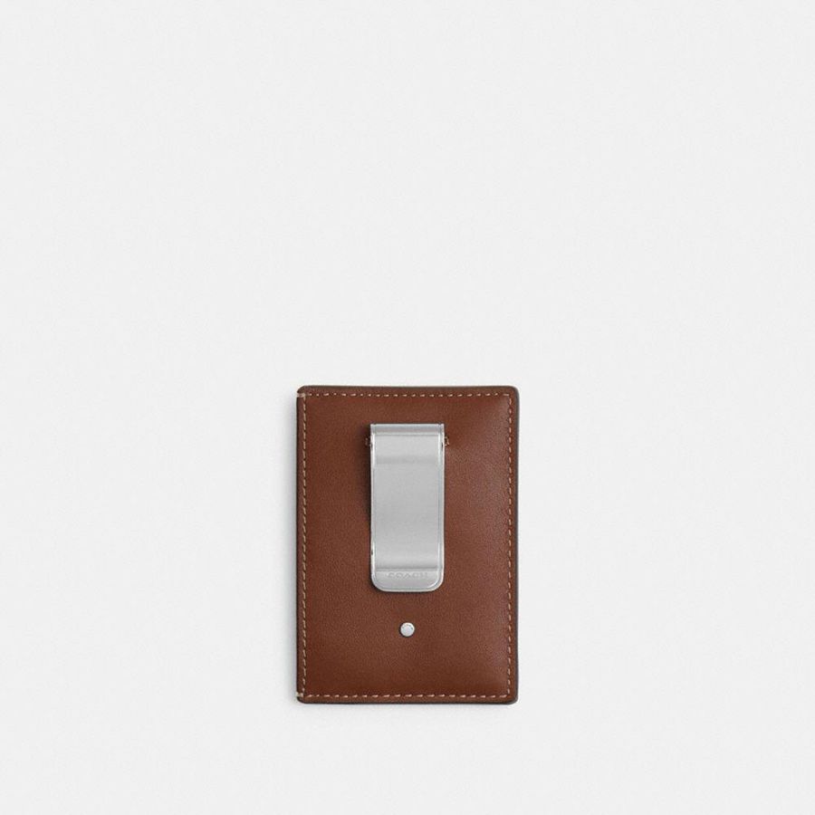 Carteira COACH Money Clip Card Case Masculino Pretas | 73018SYKN