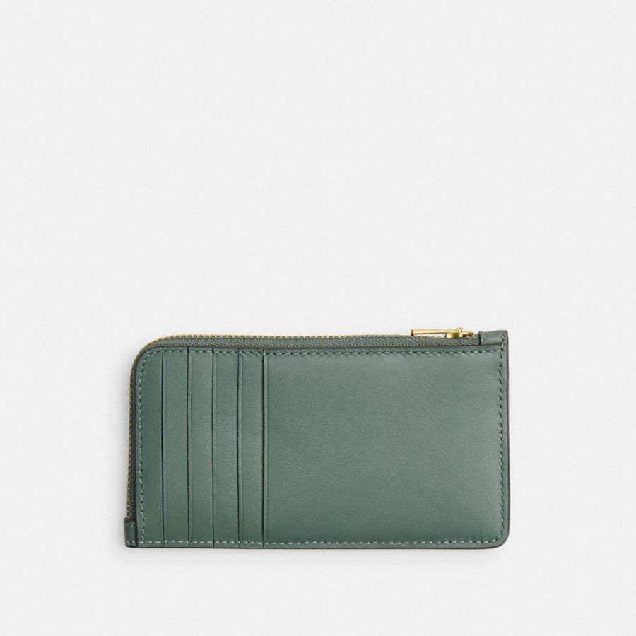 Carteira COACH New York Zip Card Case Feminino Verde Oliva | 06475DCRX