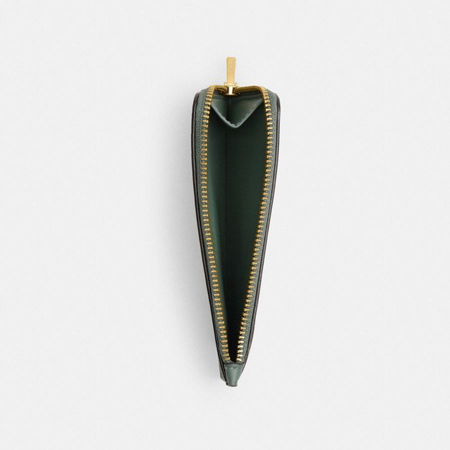 Carteira COACH New York Zip Card Case Feminino Verde Oliva | 06475DCRX