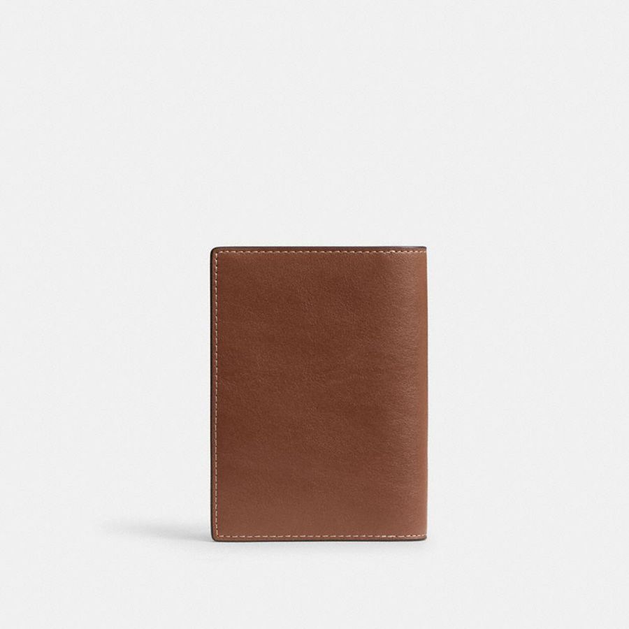 Carteira COACH Passport Case Masculino Marrom | 78651AZUO