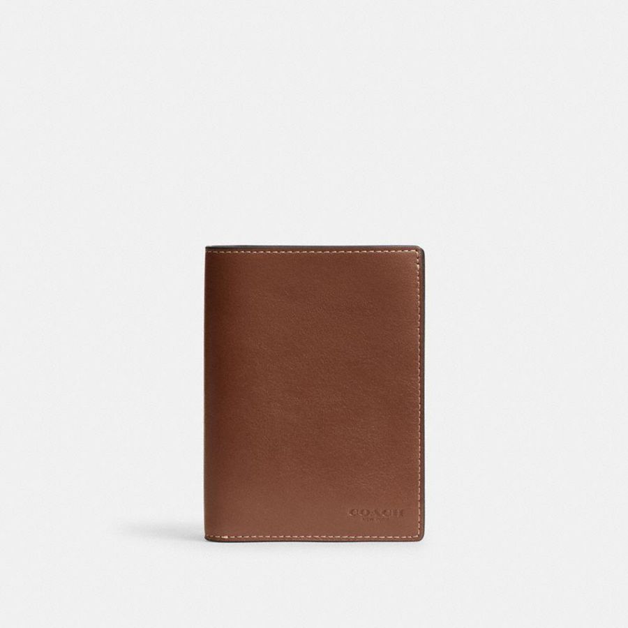 Carteira COACH Passport Case Masculino Marrom | 78651AZUO