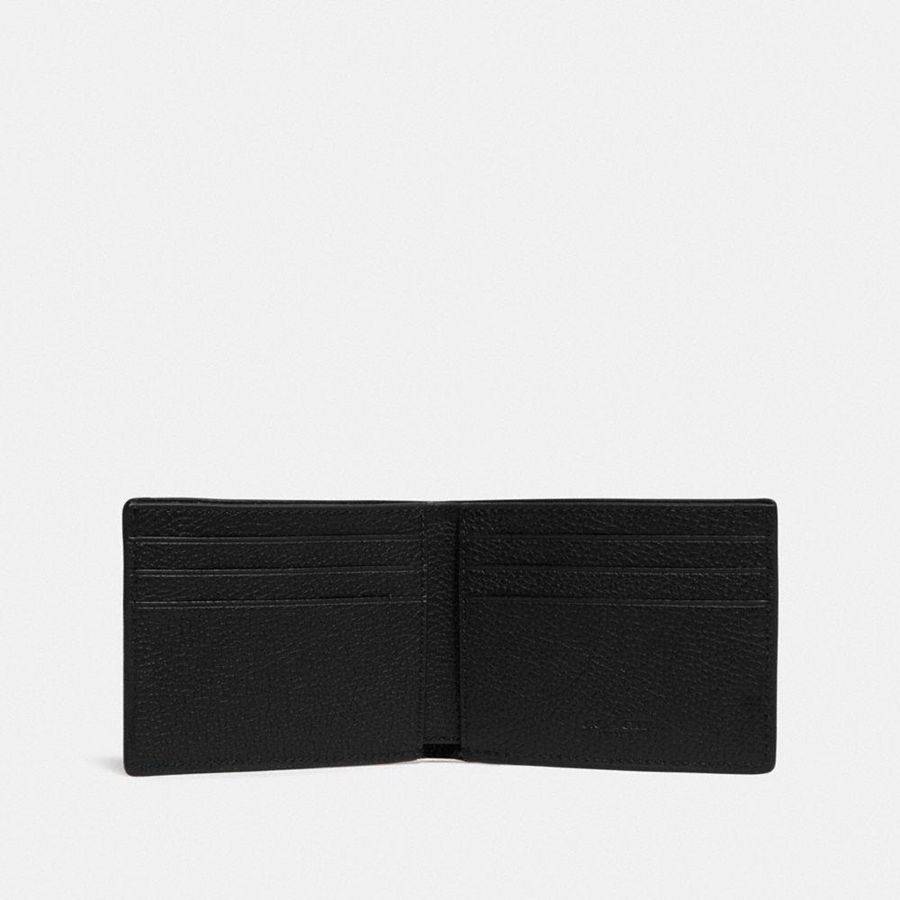 Carteira COACH Slim Billfold In Signature Leather Masculino Pretas | 67309NWBH