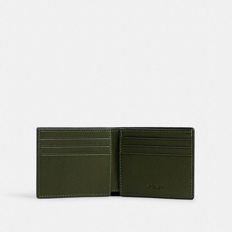 Carteira COACH Slim Billfold In Signature Leather Masculino Pretas | 67309NWBH