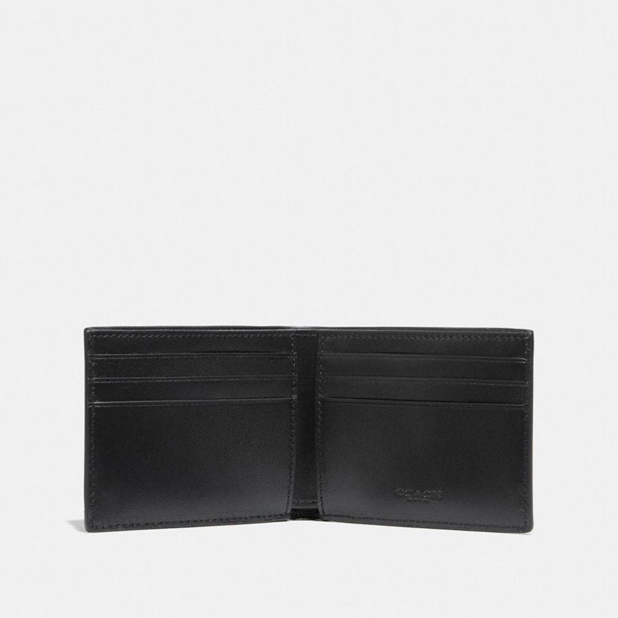 Carteira COACH Slim Billfold In Signature Canvas Masculino Cinzentas | 52846MLDK