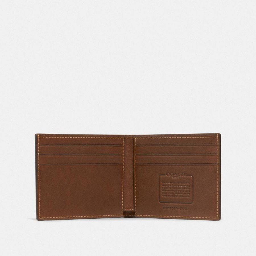Carteira COACH Slim Billfold Masculino Marrom | 56197OPAE