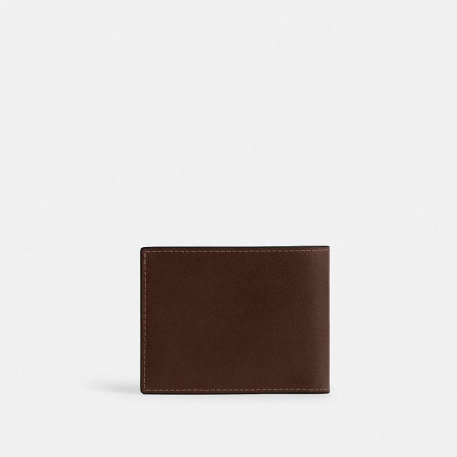 Carteira COACH Slim Billfold Masculino Marrom | 98024XKZN