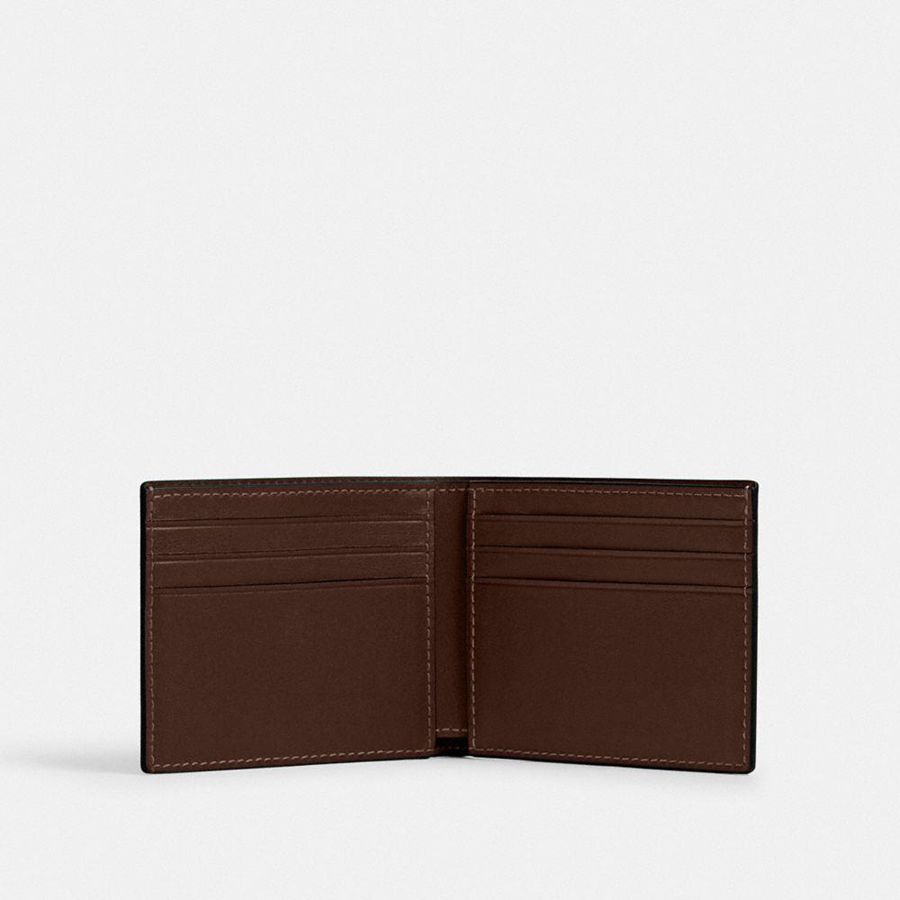 Carteira COACH Slim Billfold Masculino Marrom | 98024XKZN