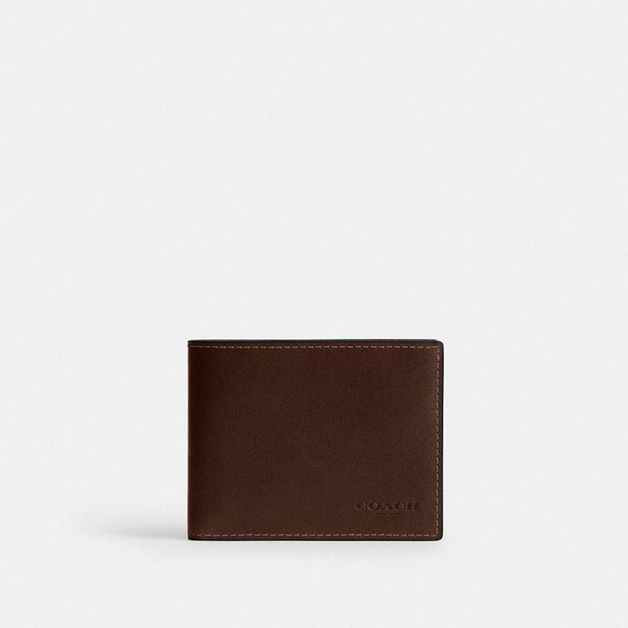 Carteira COACH Slim Billfold Masculino Marrom | 98024XKZN