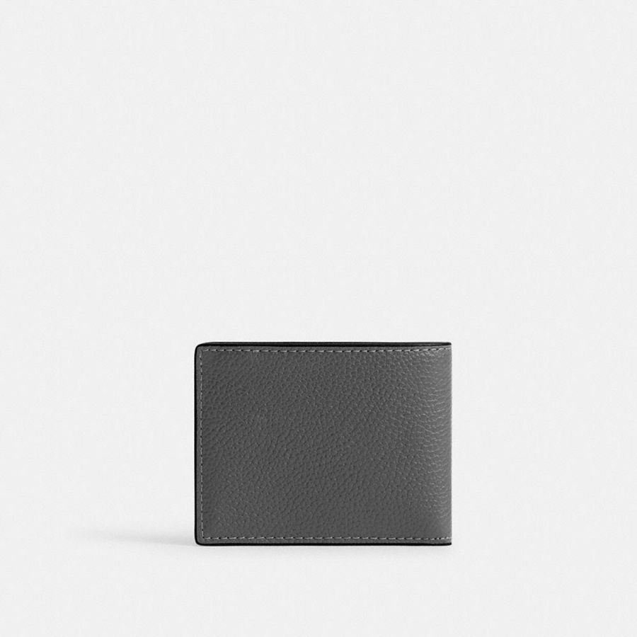 Carteira COACH Slim Billfold With Coach Graphic Masculino Cinzentas | 82934ODGZ
