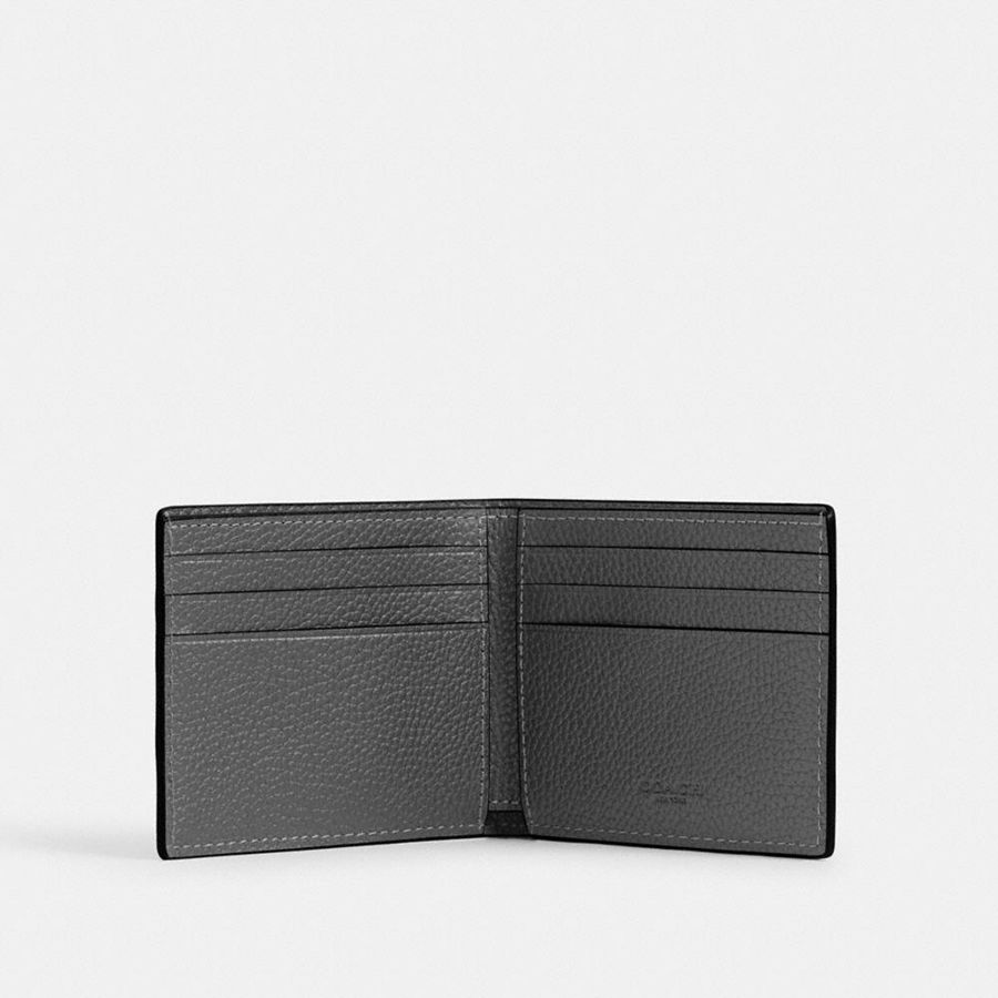 Carteira COACH Slim Billfold With Coach Graphic Masculino Cinzentas | 82934ODGZ