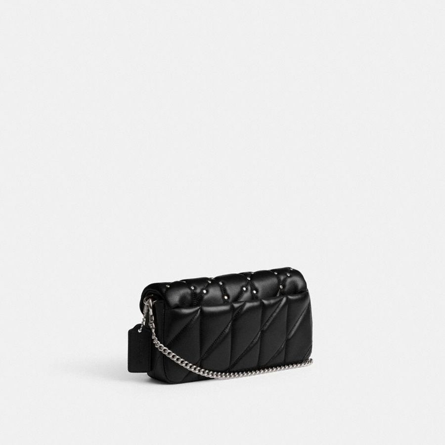 Carteira COACH Tabby Crossbody Wristlet With Pillow Quilting And Crystal Rivets Feminino Pretas | 20534VSCQ
