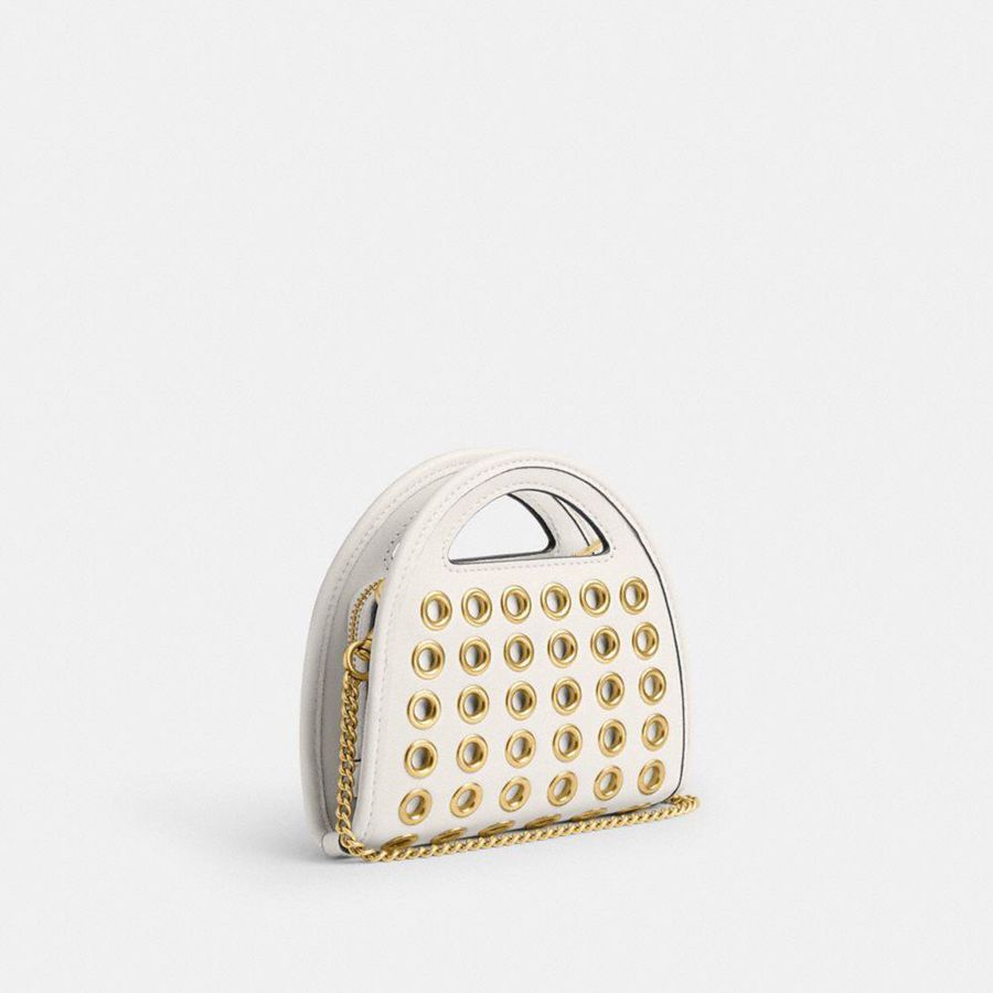 Carteira COACH Top Handle Card Case With Grommets Feminino Branco | 06835KLYZ